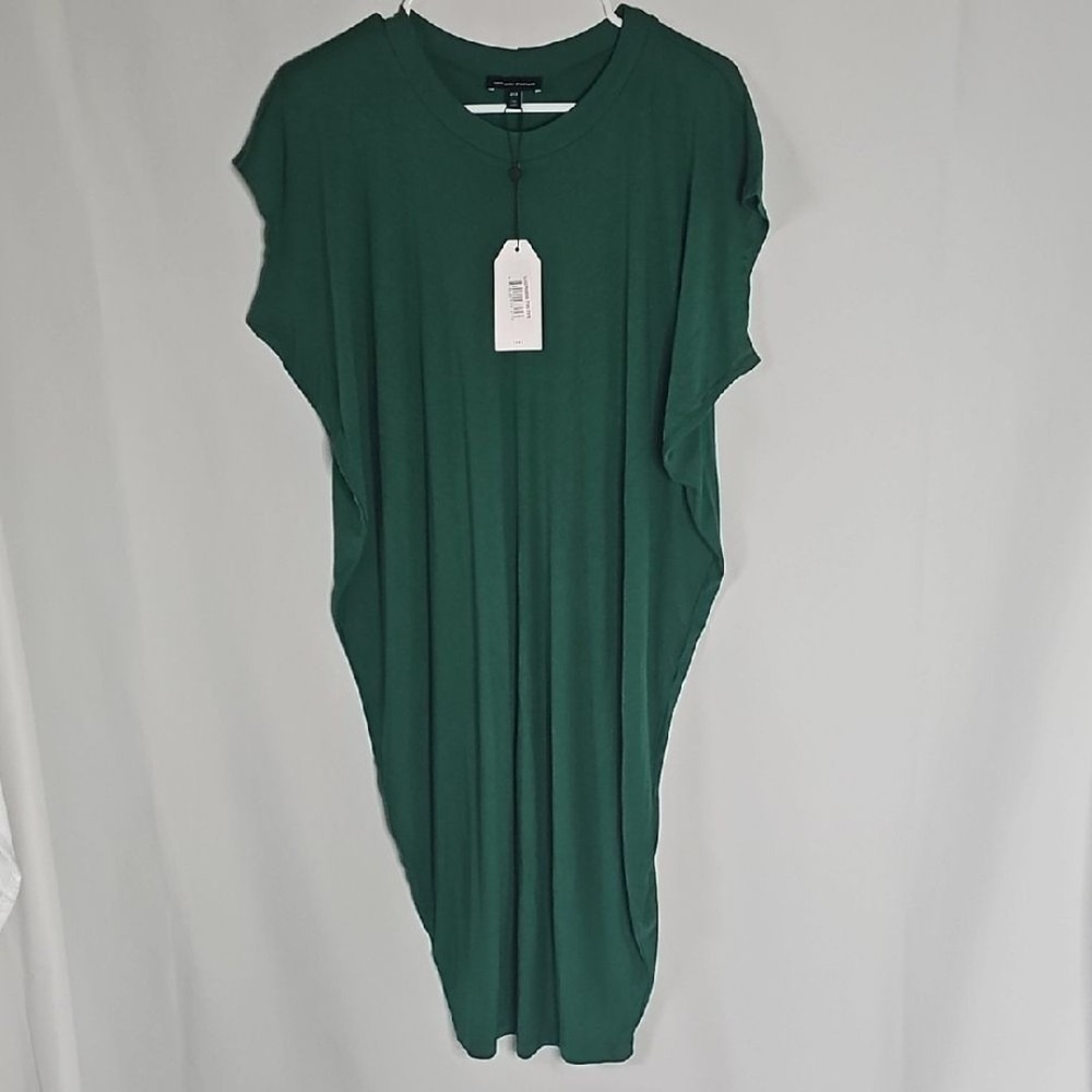 Universal Standard Asymmetrical Green Draped Dress